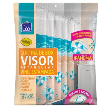 Imagem de Cortina para Box 135x200cm PVC com Visor Ipanema Plast Leo 623-K