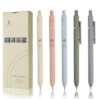 Imagem de FZWONVUC 5 canetas de gel coloridas, ponta fina de 0,5 mm para anotações, escrita, secagem rápida, para escritório, material escolar, presentes para mulheres, professoras e estudantes (cores Morandi)