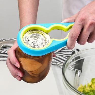 Imagem de Abridor de jarra antiderrapante, removedor de tampa de garrafa, abridor de latas de borracha, prendedores de cozinha para remover tampas, tampas e garrafas, ótimos utensílios de cozinha para mãos