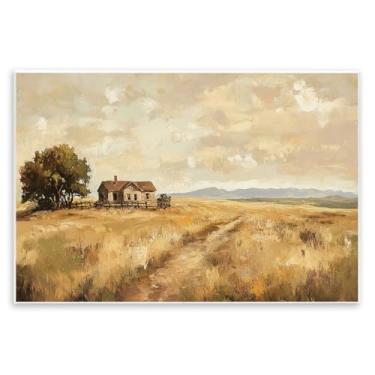Imagem de Stupell Industries Arte de placa de parede Western Landscape Farmhouse Hill, design por Petal Prints Design, 13 x 19