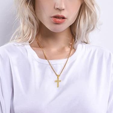 Imagem de Colares femininos de aço inoxidável com flor de rosa/martelo/cruz/São Jude Thaddeus/borboleta/colar com pingente celta masculino joia rigiosa, One Size, Aço inoxidável, Sem Pedra Preciosa