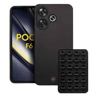 Imagem de Kit Capa Silicon Veloz para Xiaomi Poco F6 5G +  Ventosa - Preta - Gshield