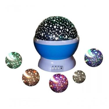 Imagem de Luminaria Abajur Rotativa Festa Criança Neon Quarto Projetor Luz Ceu Estrelas Azul
