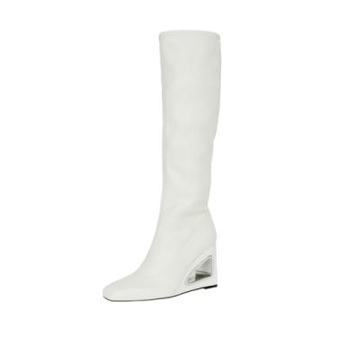 Imagem de Katy Perry Bota de cano alto feminina The Hollow Wedge, Branco óptico, 34