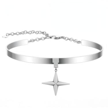 Imagem de MIUSISHIYU Colar gargantilha coreana-pop spike star festa de aniversário amizade presente para fãs decoração Halloween roupas de Natal aço inoxidável resistente à água resistente a manchas, adjustable