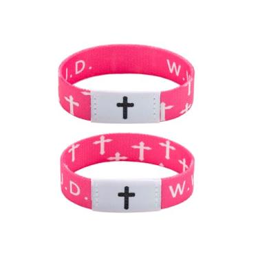 Imagem de ZKJTEARY 2 peças WWJD Pulseiras de versículo bíblico diário pulseira cruz cristã para mulheres homens pulseira de escrituras cristãs joias para mulheres homens O que Jesus faria pulseiras, presentes