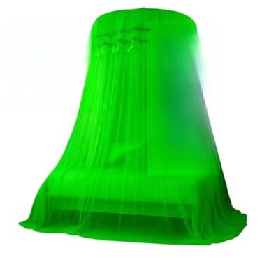 Imagem de Mosquiteiro Gigante Aberto ou Fechado em Renda | Para Cama Casal Queen King | Elegante e Ventilado(verde,Aberto)