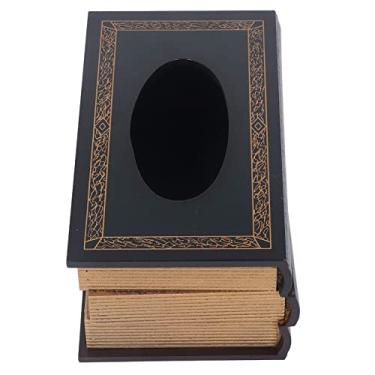 Imagem de Acouto Suporte Elegante para Caixa de Lenços de Livro - Distribuidor de Guardanapo de Papel de Grande Abertura Com Design Elegante de Livro para Casa, Restaurante e Uso - Construção Em MDF Mesa e