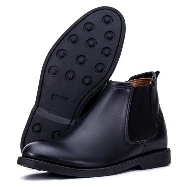 Imagem de Bota Coturno Masculino Cano Médio Couro Macia e Confortável-Masculino