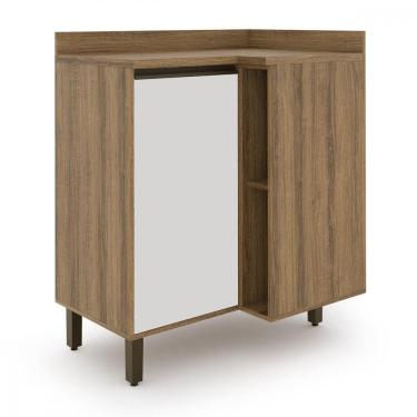 Imagem de Balcão De Canto Confort Com Nicho Cinamomo Off White Batrol Cinamomo Com Off White