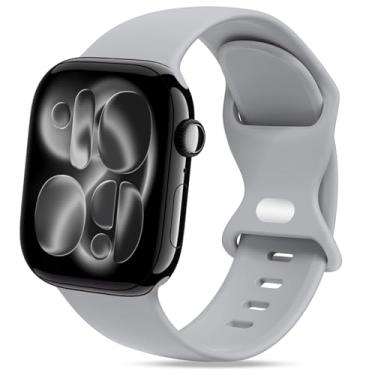Imagem de STG Sport Pulseiras de silicone compatíveis com Apple Watch Ultra 3/2/1 de 49 mm, séries 11/10 46/42 mm, 9/8/7 45/41 mm, SE 6/5/4 44/40 mm, 3/2/1 42/38 mm P/M M/G para mulheres e homens