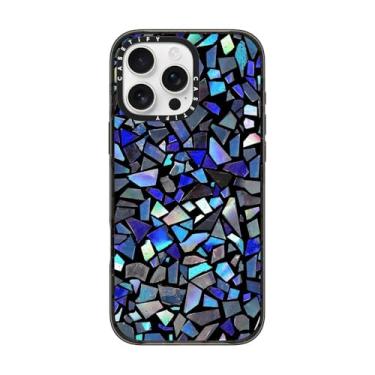 Imagem de CASETiFY Capa Impact para iPhone 16 Pro Max [proteção contra quedas de grau militar de 2,5 m 4X/compatível com Magsafe] - Cristal azul profundo - preto transparente
