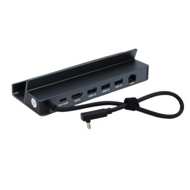 Imagem de Diyeeni Estação de Acoplamento USB C para Steam Deck e ROG Ally, Dock 6 Em 1 Com HDMI 2.0 4K a 60 Hz, Gigabit Ethernet, 3 * USBA 3.0, Carregamento Rápido PD de 100 W, Plug and Play