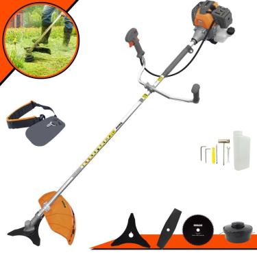 Imagem de Roçadeira Multifunções Tekna RL430P Motor 2 Tempos 43cc 10.000rpm 1,7HP de Potência Com Carretel e Faca 3 Pontas + Faca 2 Pontas + Faca 80 Dentes