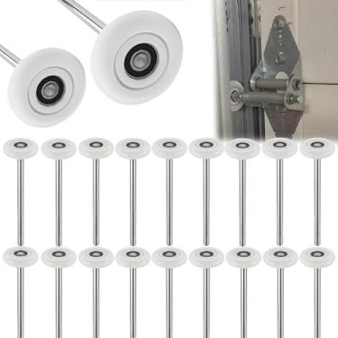Imagem de Pacote com 20, haste de 23 cm, rolo comercial de nylon para porta de garagem, silencioso/durável e de alta carga, use rolamentos de precisão de vedação dupla 6201ZZ