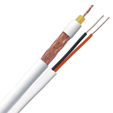 Imagem de Cabo Coaxial Telecam Rf 4mm 80% Cobre +2x26awg Ext. Branco 100 Metros