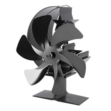 Imagem de HEEPDD Ventilador de Circulação Rápida de para Pesca No Gelo Ao Ar Livre Fogão Ventilador Termoelétrico de Alumínio Movido a Calor Renovação de Casa (Preto)