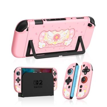 Imagem de Gurgitat Dockable Case for Nintendo Switch 2 - Cute Kawaii Cartoon Design Soft TPU Grip Cover for Joy-Con PK MSNZS PC for Switch 2 Protective Case 2025 for Girls Boys Teens