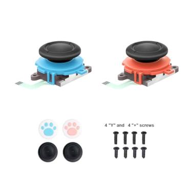 Imagem de Joycon Joystick Replacement 2 Pack for Switch 2, Replacement Joy-Stick Analog Thumb Stick for Nintendo Joycon 2 (L)/(R) Blue/Red, Left/Right Analog Joystick with Thumbstick Grips & Screws