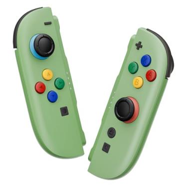 Imagem de eXtremeRate DIY Replacement Shell Buttons for Joycon 2, Custom Full Set Housing Case + Decorative Strips + Middle Bracket + Buttons for Nintendo Switch 2 Controller - Deluxe Version - Matcha Green