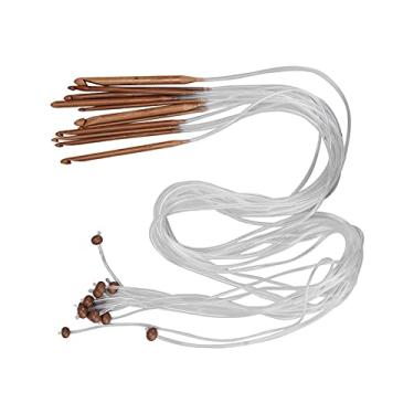 Imagem de Greensen 12Pcs Agulhas de Crochê, Conjunto de Agulhas de Tricô Tunisianas Em Bambu Carbonizado Com Superfície Lisa Polida, para Tecer Tapetes, Xales e Suéteres