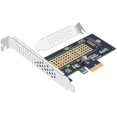 Imagem de Buacoz Placa adaptador PCIe 4.0 x1 para M.2 NVMe SSD – Placa de expansão SSD M.2 NVME de velocidade total de porta única com dissipador de calor, conversor M-Key, Plug Play para PC desktop