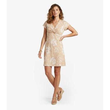 Imagem de Vestido Curto Feminino Em Liganete Select Bege, G, Bege