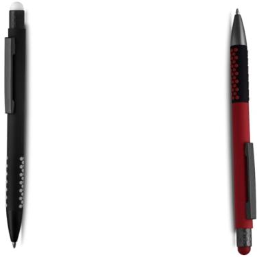 Imagem de Caneta Esferográfica Retrátil com Grip, Escrita Azul, Plástico, Kit com 1 e 2 Unidades (Preto e Vermelho;)