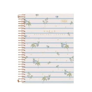 Imagem de Caderno Colegial Natus – 10 Matérias, 160 folhas, Floral Elegante Papelaria Premium (Listras Poá)