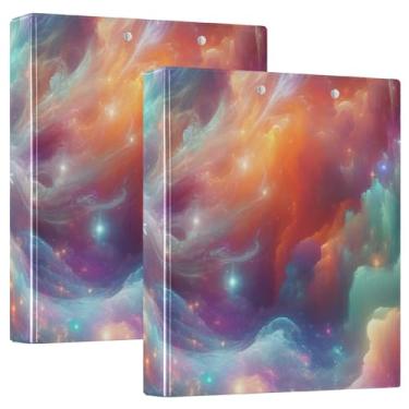 Imagem de Pasta Nebulosa Prancheta de anéis redondos Organizador de fichário de 2,5 cm para tamanho carta (21,6 cm x 28 cm), pacote com 2