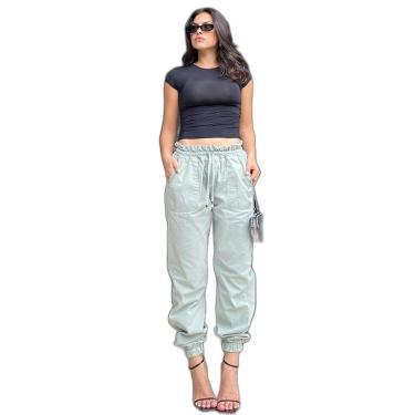 Imagem de CALÇA SARJA JOGGER FEMININA CINTURA MÉDIA CARGO-Feminino