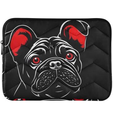 Imagem de Capa para laptop preta engraçada buldogue bufante para laptop MacBook Pro capa 14 polegadas acessórios de computador 13-14 polegadas universal