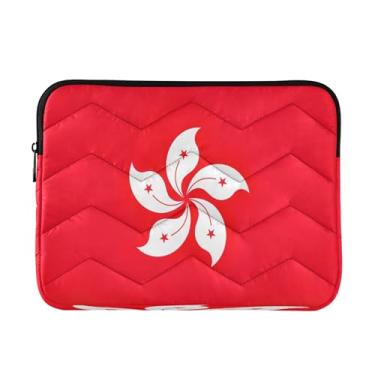 Imagem de Bolsa masculina para laptop com bandeira de Hong Kong, capa protetora média à prova de choque, bolsa para computador de 13 a 13,3 polegadas