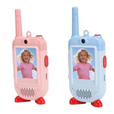 Imagem de Zopsc Vídeo Walkie Talkies, 2 Pacotes de Vídeo Porteiro Recarregável Walkie Talkies Com Tela de 2 Polegadas, Vídeo Porteiro Recarregável para 4 5 6 7 8 9, para Jogos Em Família,