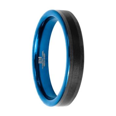 Imagem de Aliança de Tungstênio Montreal Preta e Azul fosco 3mm