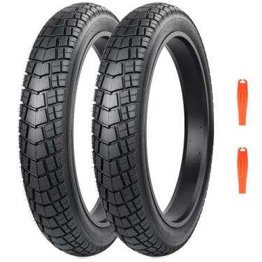 Imagem de BALINGE Pacote com 2 pneus gordos de 66 x 10 cm para Ebike, mountain bike, triciclo, ideal para neve, lama, estrada de cascalho, pneu resistente ao desgaste (sem tubo), preto, 2 pneus e 2 alavancas