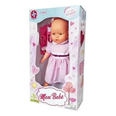 Imagem de Boneca Meu Bebê Vestido Rosa 60 Cm - Estrela