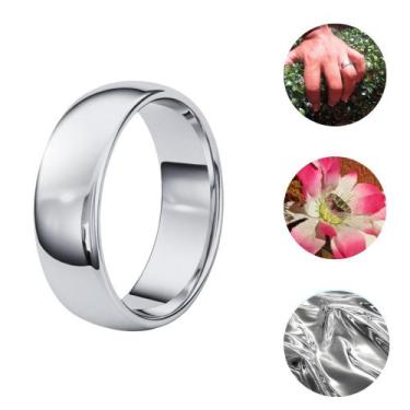 Imagem de Aliança Prata 925 Compromisso Anatômica 8mm Namoro grossa - Oremte, 27