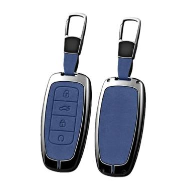 Imagem de Capa de couro para chave de carro, liga de zinco, compatível com incubatório jaecoo tigo 7 8 pro max omoda c5 plus arrizo 5 estilo(Blue ring)