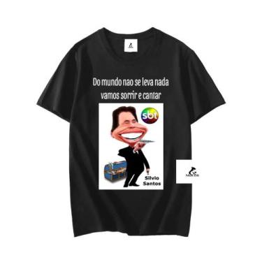 Imagem de Camiseta 100% Algodão Silvio Santos Homenagem Blusa Unissex, Preto, P