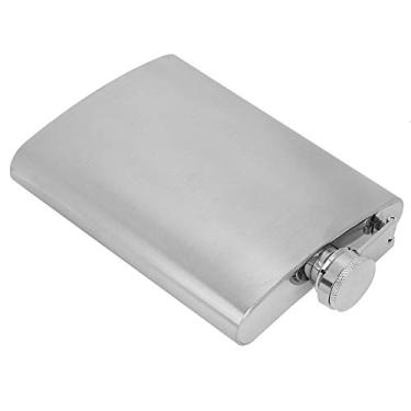 Imagem de YOUTHINK Frasco de Licor de 7 Onças de Aço Inoxidável, Design Portátil Com Funil e Duas Xícaras de Vinho para Acampar e Viajar (Jarro escovado de 7 onças + 1 funil + 2 taças de)