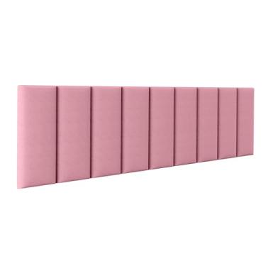 Imagem de Kit Cabeceira Modulada Estofada Cama Solteiro Casal Queen King - Varios Tamanhos (Rosa, King)