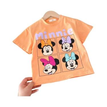 Imagem de Camiseta De Verão Com Desenho Animado Da Disney Para Meninas, Manga Cu