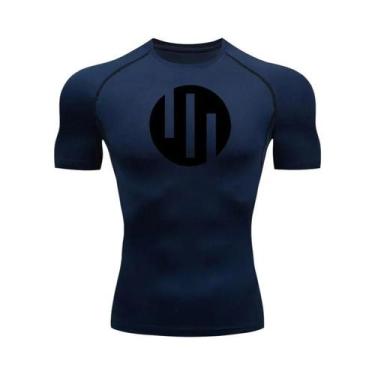 Imagem de Camiseta De Compressão Branca Masculina Para Corrida, Secagem Rápida, 