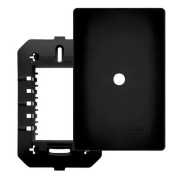 Imagem de Placa 4x2 Com Saída Fio Antena Tv Habitat Black Preto Fame