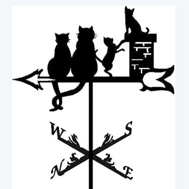 Imagem de Palheta meteorológica de metal Sheep Peace Pigeon Cat, Indicador de direção de cata-vento vintage para decoração de telhado de jardim ao ar livre Palheta de vento