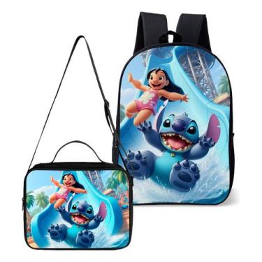 Imagem de Mochila e Lancheira Termica Escolar Infantil Estampa Lilo Ohana Lançam