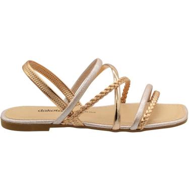 Imagem de Sandália Rasteira Dakota Trançada Tiras Cruzadas Feminina