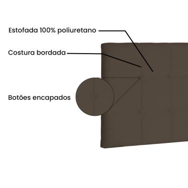 Imagem de Cabeceira Painel Verona Para Cama Box King 195 cm Suede Caramelo - D'Rossi