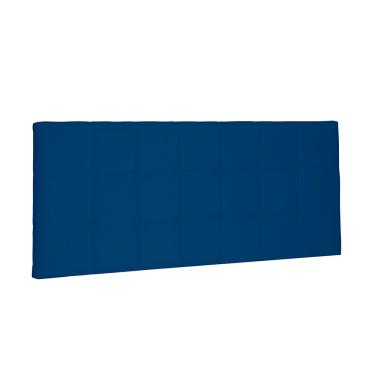 Imagem de Cabeceira Painel Verona Para Cama Box King 195 cm Suede Azul Marinho - D'Rossi